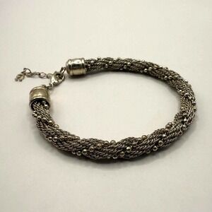 Vintage Etienne Aigner Silver Tone Multi-Strand Chain Bracelet